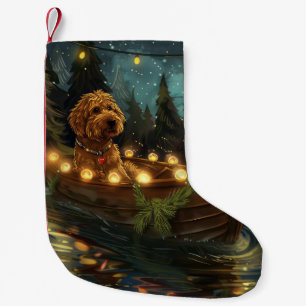 Bernedoodle Christmas Festive Voyage Small Christmas Stocking