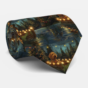 Bernedoodle Christmas Festive Voyage Tie