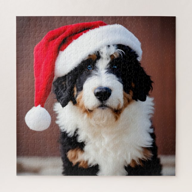 Bernedoodle Christmas Jigsaw Puzzle (Vertical)