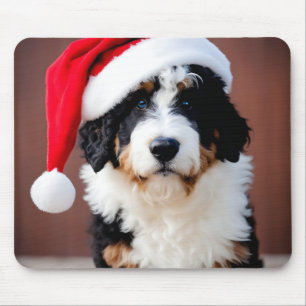Bernedoodle Christmas Mouse Pad