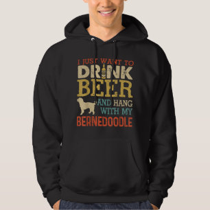 Bernedoodle Dad Drink Beer Hang With Dog Funny Men Hoodie