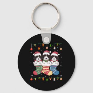 Bernedoodle Dog In Christmas Men Women Kids Xmas P Keychain