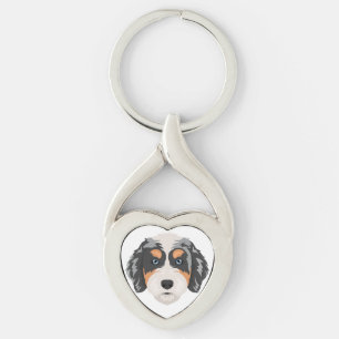 Bernedoodle dog mix keychain