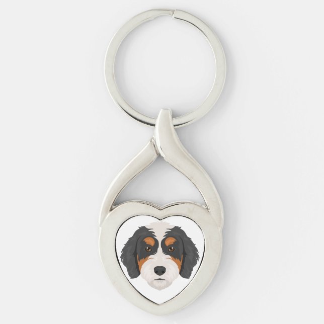 Bernedoodle dog mix keychain (Front)