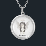 Bernedoodle Dog Sympathy Silver Plated Necklace<br><div class="desc">There are some who bring a light so great to the world, that even after they are gone, their light remains. Let a sweet necklace bring comfort to your heavy heart as you take a moment to remember your beloved Bernedoodle. For the most thoughtful gifts, pair it with a keepsake...</div>