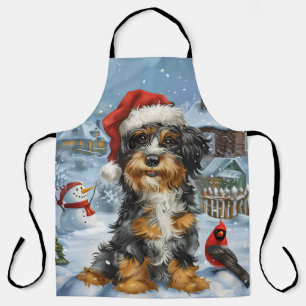 Bernedoodle Dog Winter Wonderland Christmas Apron