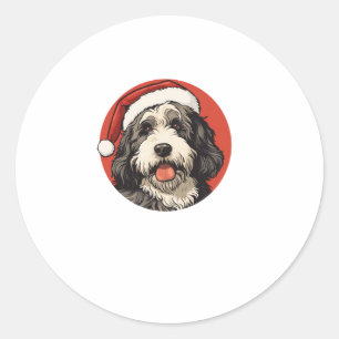 Bernedoodle Dog Xmas Doodle Dood Cute Christmas Be Classic Round Sticker