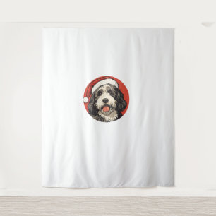 Bernedoodle Dog Xmas Doodle Dood Cute Christmas Be Tapestry