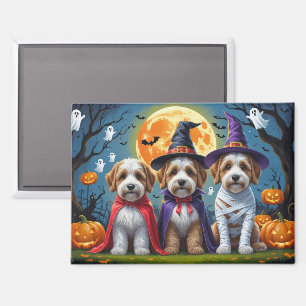 Bernedoodle Dogs Pumpkin Halloween Funny Magnet