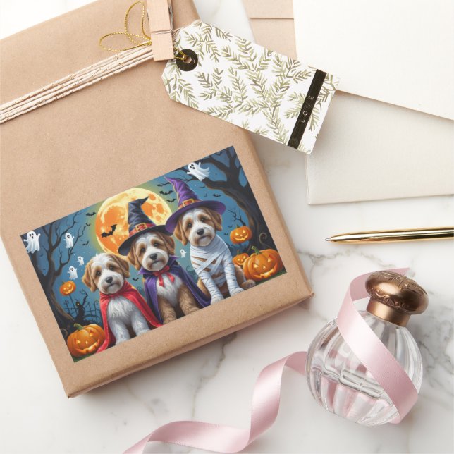 Bernedoodle Dogs Pumpkin Halloween Funny Sticker (Gifting)