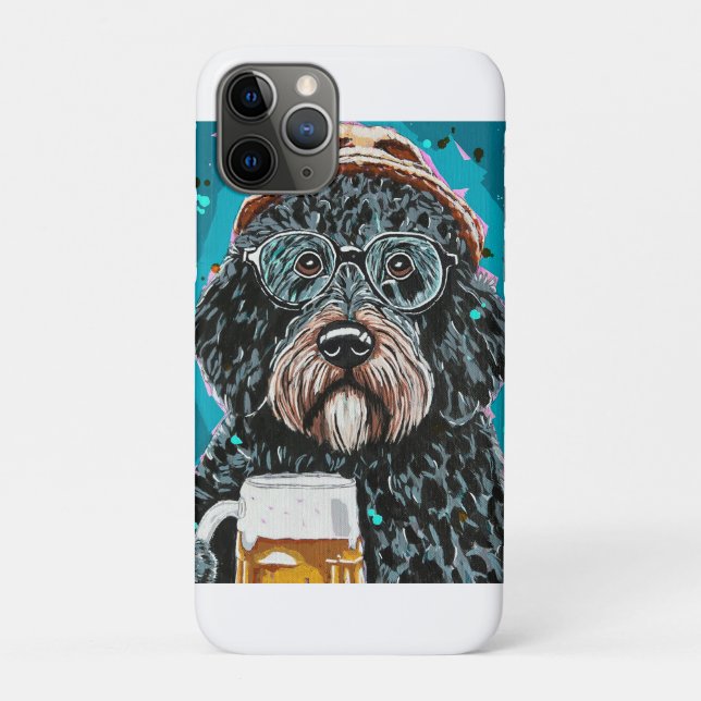 Bernedoodle holding a beer mug Case-Mate iPhone case (Back)