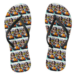 Bernedoodle on a Paddle: A Scenic Adventure Flip Flops