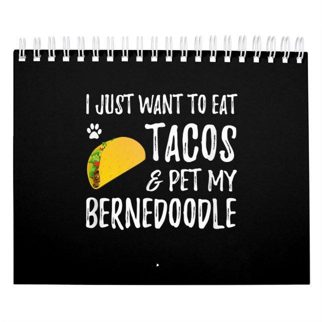 Bernedoodle Taco Lover Cinco De Mayo Dog Mom Calendar (Cover)