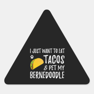 Bernedoodle Taco Lover Cinco De Mayo Dog Mom Triangle Sticker