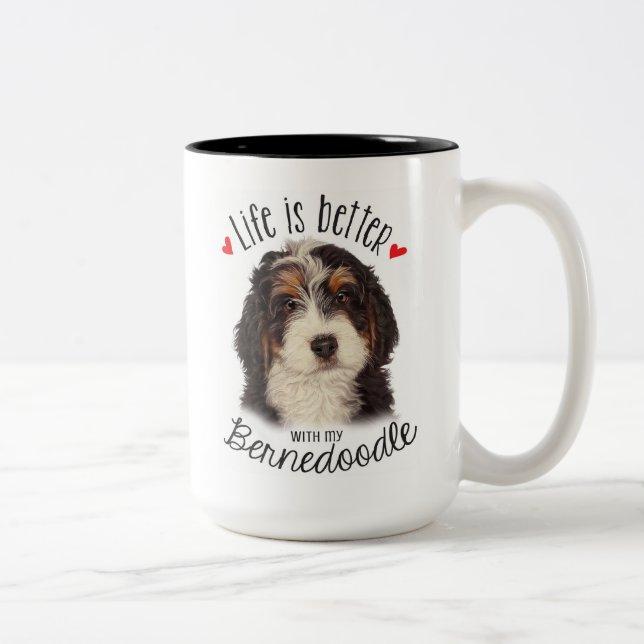 Bernedoodle two tone 15oz Mug (Right)