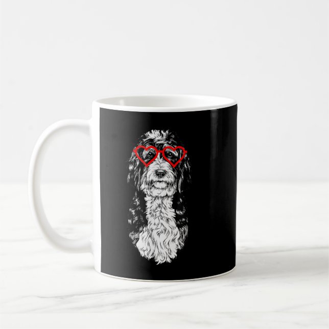 Bernedoodle Valentines Day Doodle Dog mom Dog Love Coffee Mug (Left)