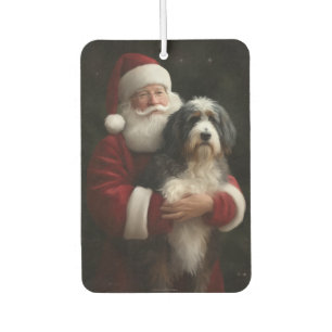 Bernedoodle with Santa Claus Festive Christmas  Air Freshener