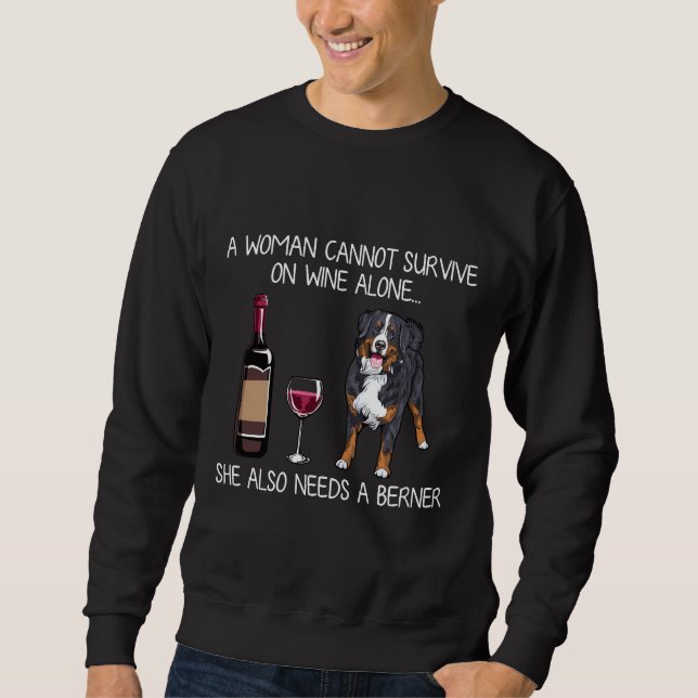 Berner And Wine Dog Fitted Sweatshirt (Front)