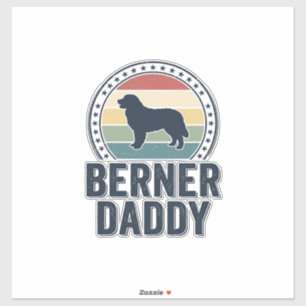 Berner Daddy Vintage Dog Dad Vector Shirt Design_1
