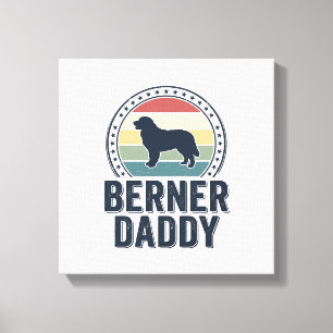 Berner Daddy Vintage Dog Dad Vector Shirt Design_1 Canvas Print