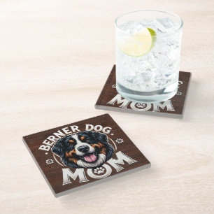 Berner Dog Mom: Mother's day gift for Bernese Mama Glass Coaster
