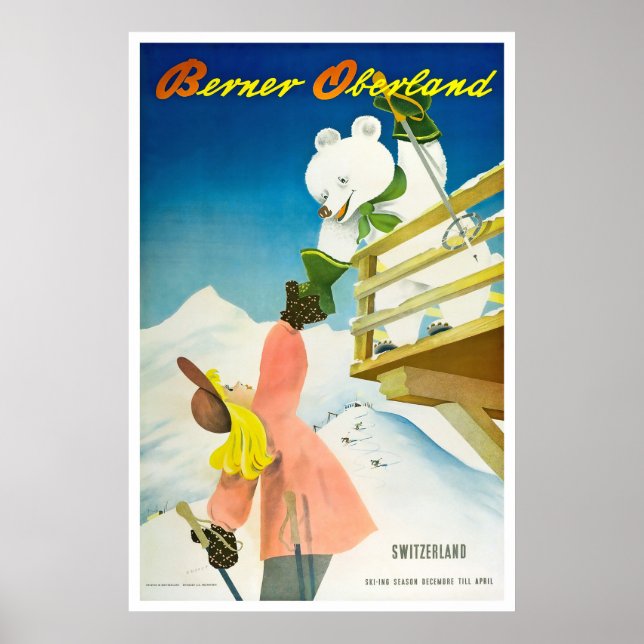 Berner Oberland, Suisse, Affiche de ski (Devant)
