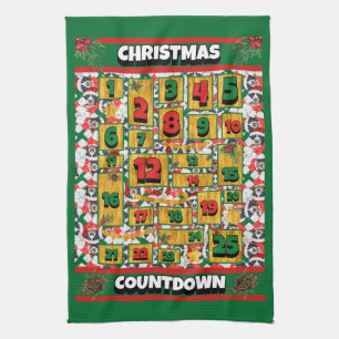 Bernese Countdown Christmas Advent Calendar Dog  Kitchen Towel