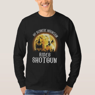 Bernese Dog Rides Shotgun, Halloween Spooky Dog T-Shirt