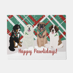 Bernese Leonberger Great Pyrenees Christmas Doormat