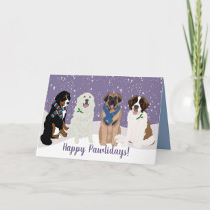 Bernese Leonberger Pyrenees St Bernard Christmas  Card
