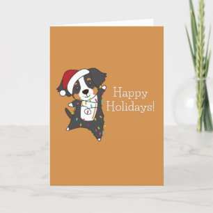 Bernese Merry Christmas Happy Christmas Dogs Holiday Card