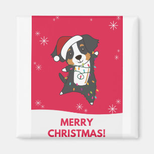 Bernese Merry Christmas Happy Christmas Dogs Magnet