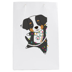 Bernese Merry Christmas Happy Christmas Dogs Medium Gift Bag