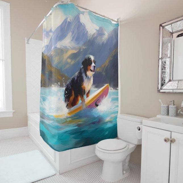 Bernese Mountain Beach Surfing Painting (In Situ)