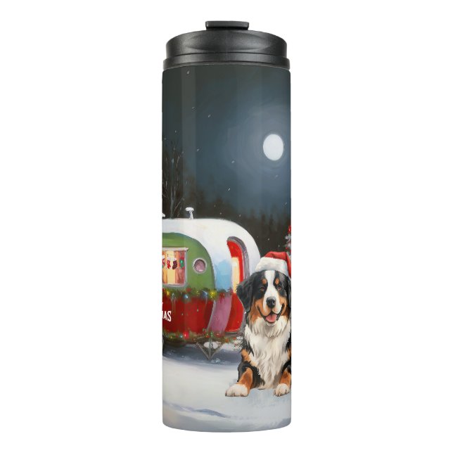 Bernese Mountain Caravan Christmas Adventure Thermal Tumbler (Front)