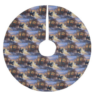 Bernese Mountain Christmas Festive Season Brushed Polyester Tree Skirt