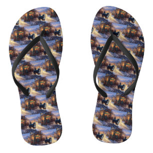 Bernese Mountain Christmas Festive Season Flip Flops