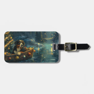 Bernese Mountain Christmas Festive Voyage Luggage Tag