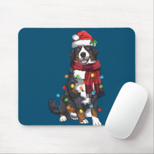 Bernese Mountain Christmas Light Funny Dog Lover Mouse Pad
