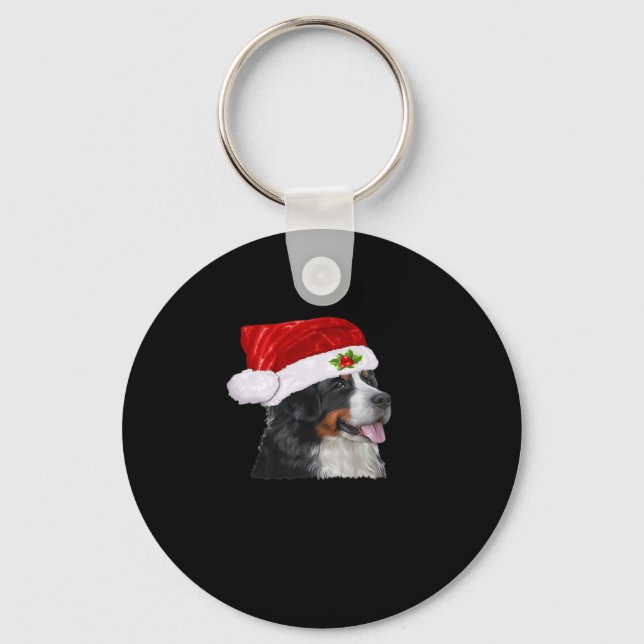 Bernese Mountain Christmas Shirt Dog Christmas Cos Keychain (Front)