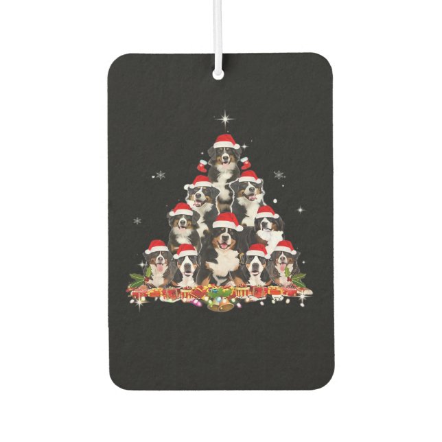 Bernese Mountain Christmas Tree Dog Santa Xmas Fun Air Freshener (Front)