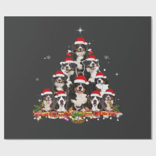 Bernese Mountain Christmas Tree Dog Santa Xmas Fun Wrapping Paper