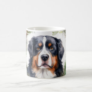 Bernese Mountain Christmas Wreath Festive Pup  Coffee Mug