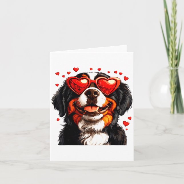 Bernese Mountain Cute Berner Dog Lover Valentines  Card (Front)