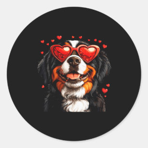 Bernese Mountain Cute Berner Dog Lover Valentines  Classic Round Sticker
