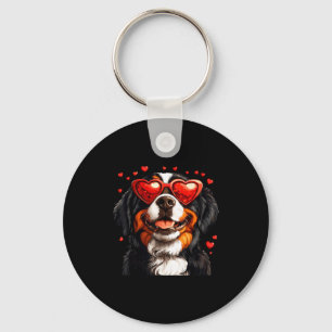 Bernese Mountain Cute Berner Dog Lover Valentines Keychain