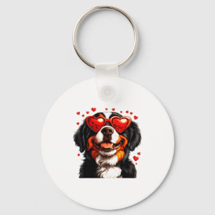 Bernese Mountain Cute Berner Dog Lover Valentines  Keychain