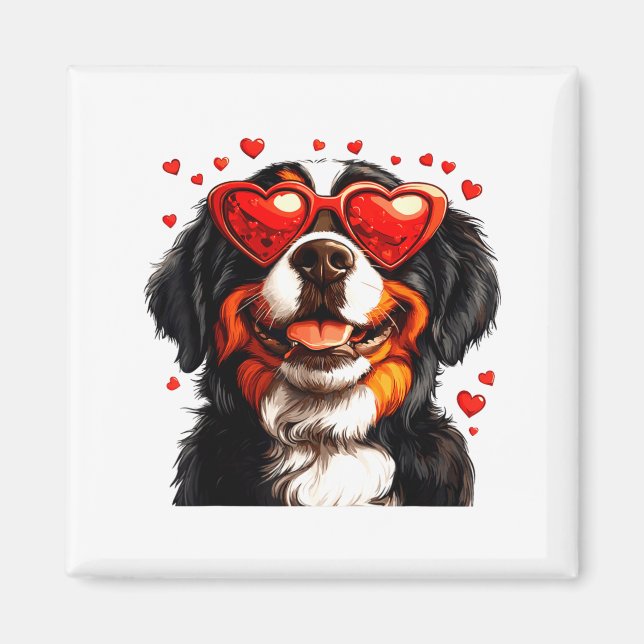 Bernese Mountain Cute Berner Dog Lover Valentines  Magnet (Front)