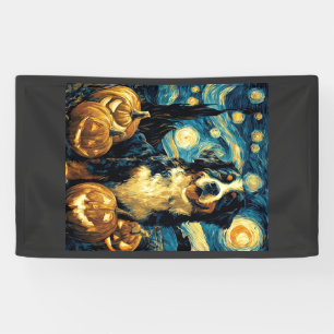 Bernese Mountain Cute Dog Halloween Jack O Lantern Banner
