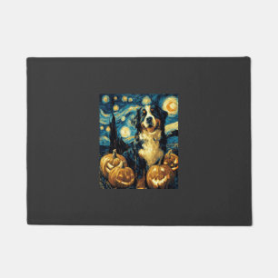 Bernese Mountain Cute Dog Halloween Jack O Lantern Doormat